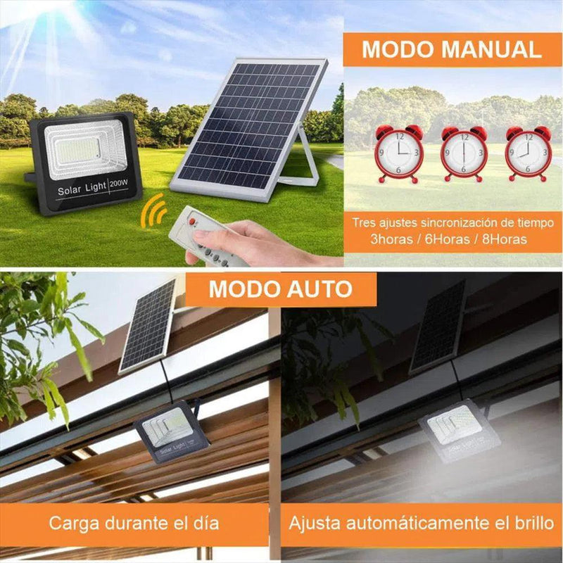 Foco Solar LED con Panel AVALON Potente Calidad Premium